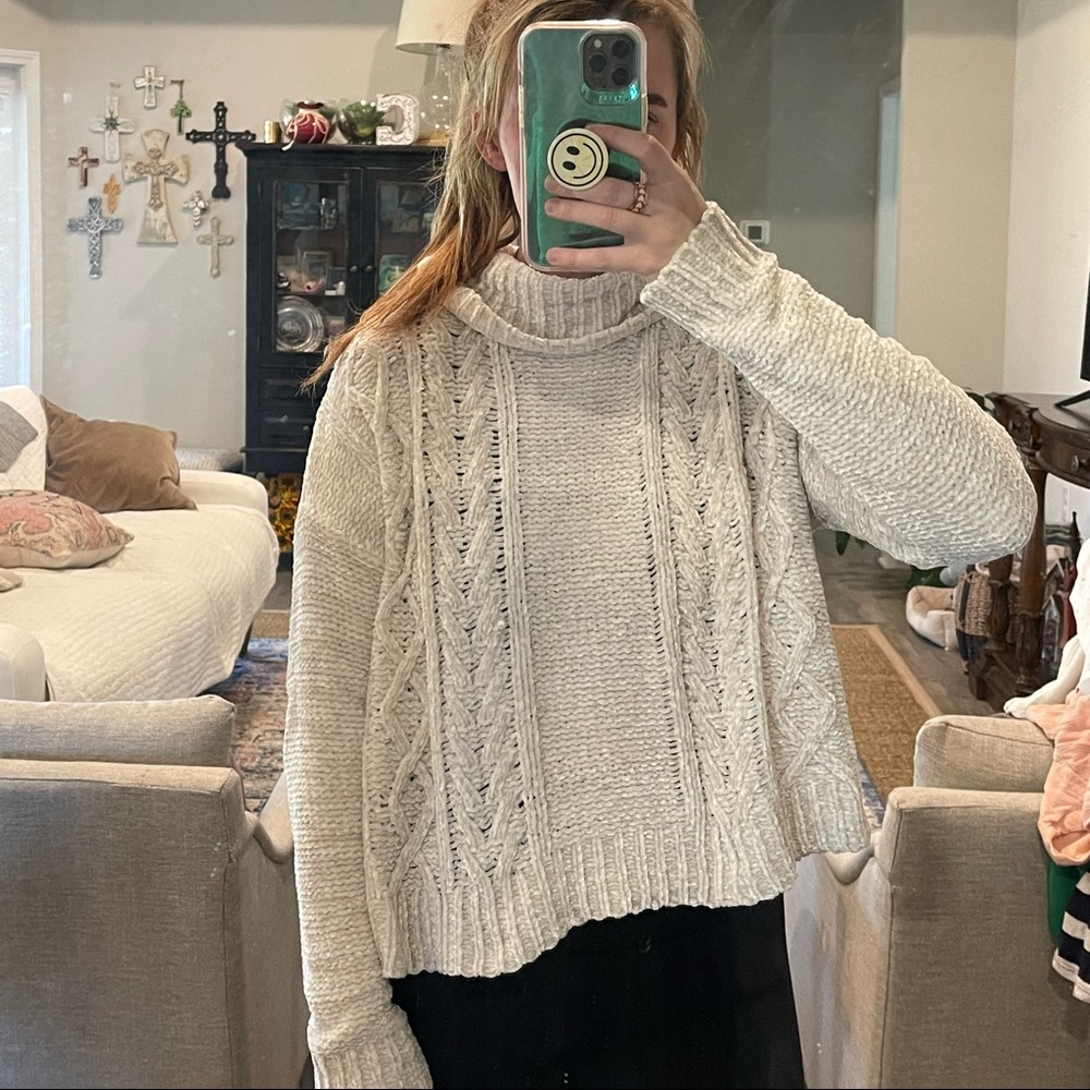 cropped turtleneck sweater